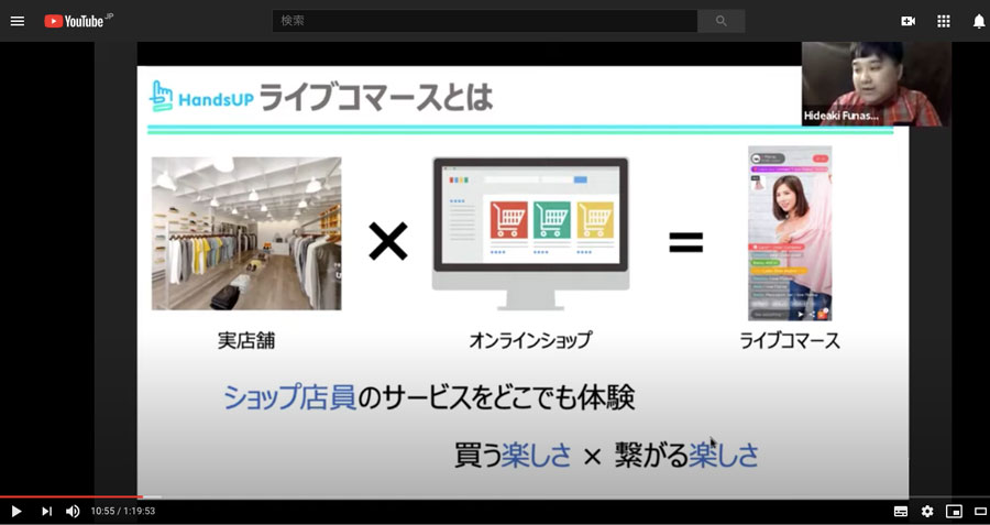 ライブコマースの説明スライド