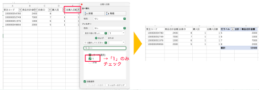 「初回客LTV」を計算するためのデータ抽出方法①